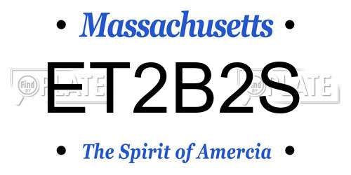 ET2B2S Massachusetts License Plate