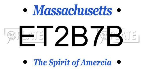 ET2B7B Massachusetts License Plate