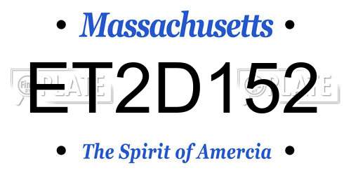 ET2D152 Massachusetts License Plate