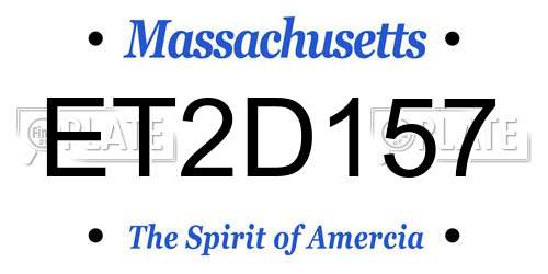 ET2D157 Massachusetts License Plate