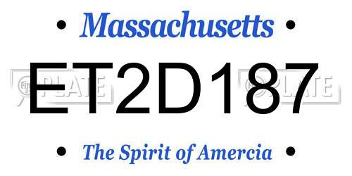 ET2D187 Massachusetts License Plate