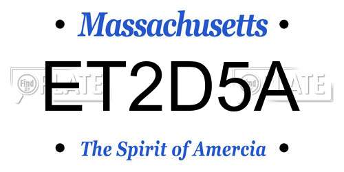 ET2D5A Massachusetts License Plate