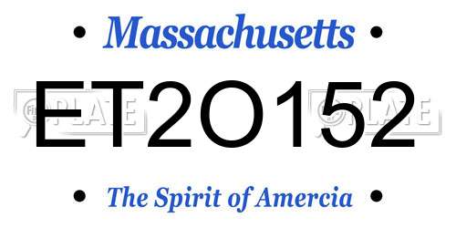 ET2O152 Massachusetts License Plate