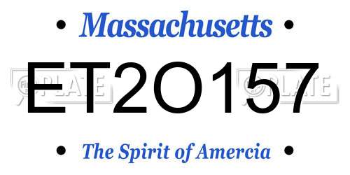 ET2O157 Massachusetts License Plate