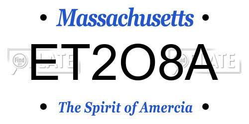 ET2O8A Massachusetts License Plate