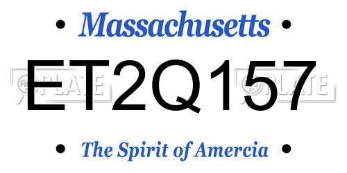 ET2Q157 Massachusetts License Plate