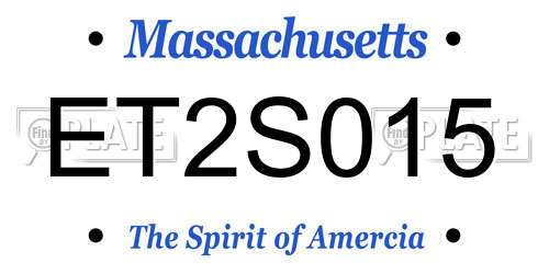 ET2S015 Massachusetts License Plate