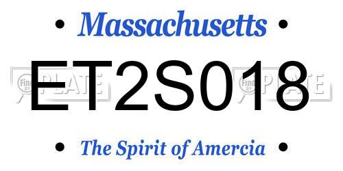 ET2S018 Massachusetts License Plate