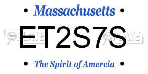 ET2S7S Massachusetts License Plate