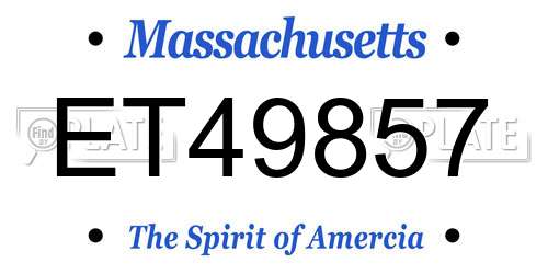ET49857 Massachusetts License Plate