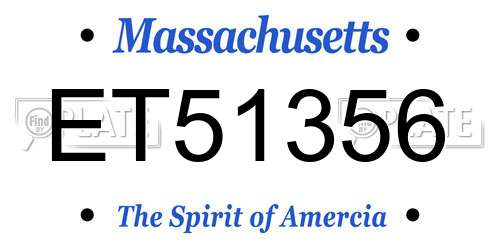ET51356 Massachusetts License Plate