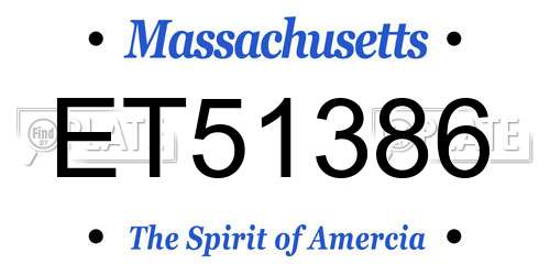 ET51386 Massachusetts License Plate