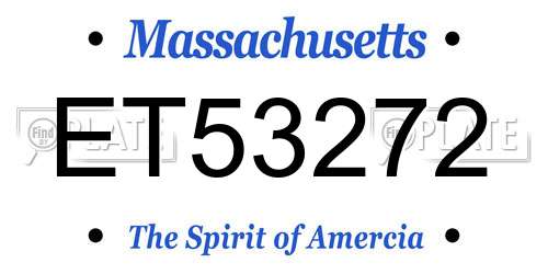 ET53272 Massachusetts License Plate