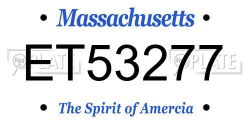 ET53277 Massachusetts License Plate