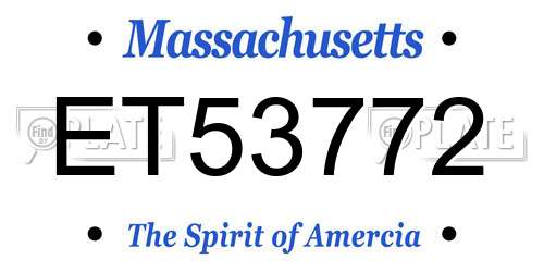 ET53772 Massachusetts License Plate