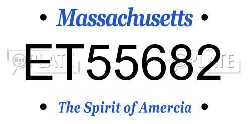 ET55682 Massachusetts License Plate