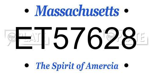 ET57628 Massachusetts License Plate