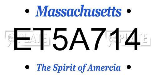 ET5A714 Massachusetts License Plate
