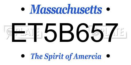 ET5B657 Massachusetts License Plate