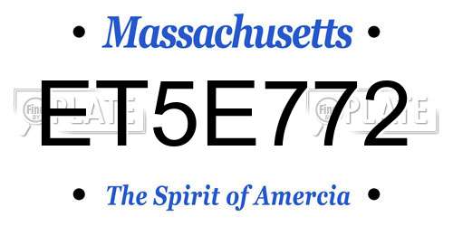 ET5E772 Massachusetts License Plate