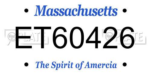 ET60426 Massachusetts License Plate