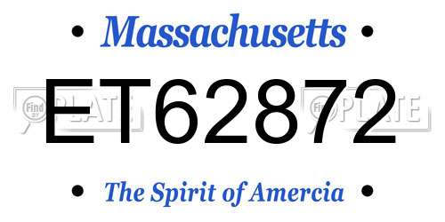 ET62872 Massachusetts License Plate