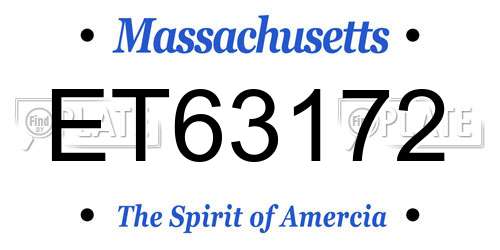 ET63172 Massachusetts License Plate