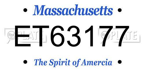 ET63177 Massachusetts License Plate