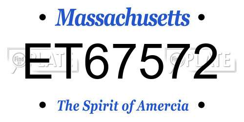 ET67572 Massachusetts License Plate