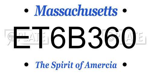 ET6B360 Massachusetts License Plate