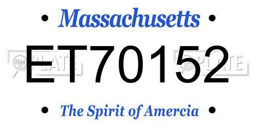 ET70152 Massachusetts License Plate