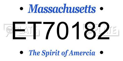 ET70182 Massachusetts License Plate