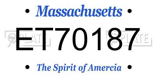 ET70187 Massachusetts License Plate