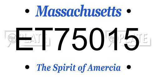 ET75015 Massachusetts License Plate