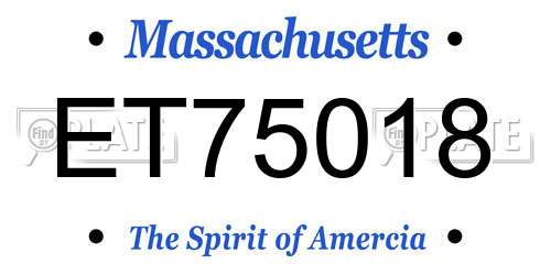 ET75018 Massachusetts License Plate