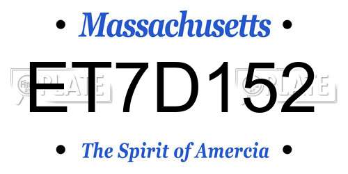 ET7D152 Massachusetts License Plate