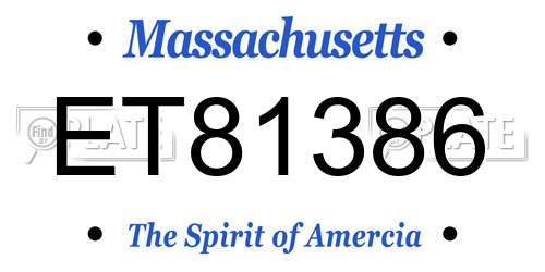 ET81386 Massachusetts License Plate