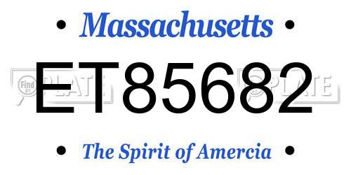 ET85682 Massachusetts License Plate