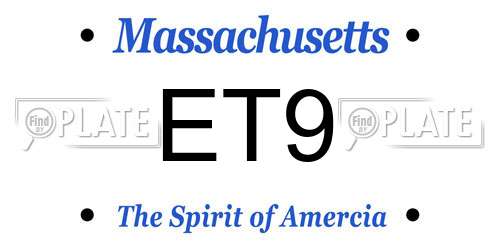 ET9 Massachusetts License Plate