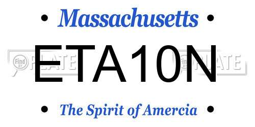 ETA10N Massachusetts License Plate