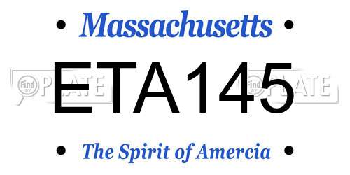 ETA145 Massachusetts License Plate