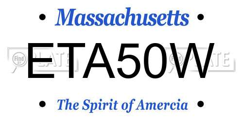 ETA50W Massachusetts License Plate