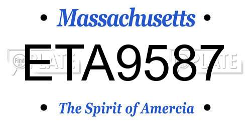 ETA9587 Massachusetts License Plate