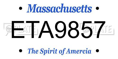 ETA9857 Massachusetts License Plate