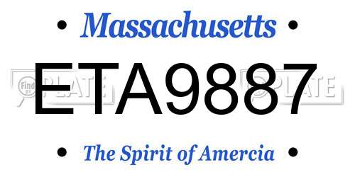 ETA9887 Massachusetts License Plate
