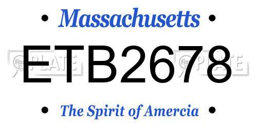 ETB2678 Massachusetts License Plate