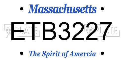 ETB3227 Massachusetts License Plate