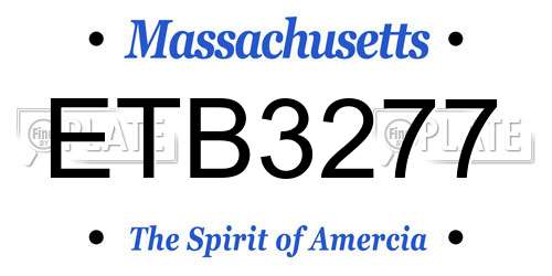 ETB3277 Massachusetts License Plate
