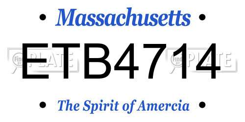 ETB4714 Massachusetts License Plate