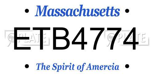 ETB4774 Massachusetts License Plate